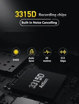 128GB Keychain Voice-Activated Recorder with Triple Noise Reduction photo 8