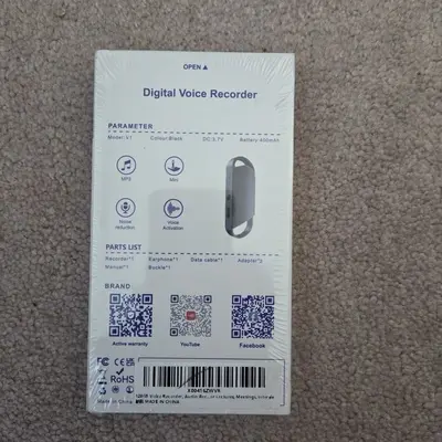 128GB Keychain Voice-Activated Recorder with Triple Noise Reduction photo 2