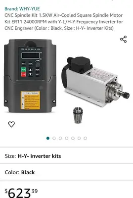 1.5KW Air-Cooled ER11 Spindle Motor Kit, 24000RPM, with VFD Inverter photo 9