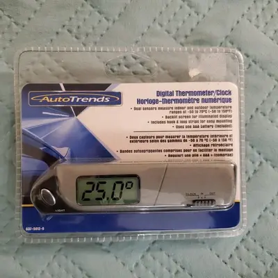 Automotive/Bike Indoor-Outdoor Digital Thermometer and Clock