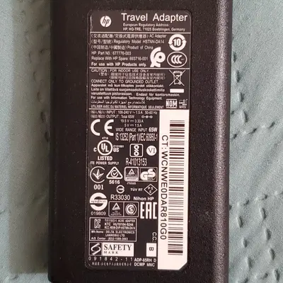 Original HP 65W 19.5V 3.33A Travel Slim AC Adapter with USB photo 2