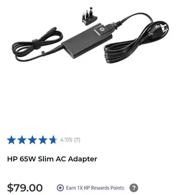 Original HP 65W 19.5V 3.33A Travel Slim AC Adapter with USB photo 6