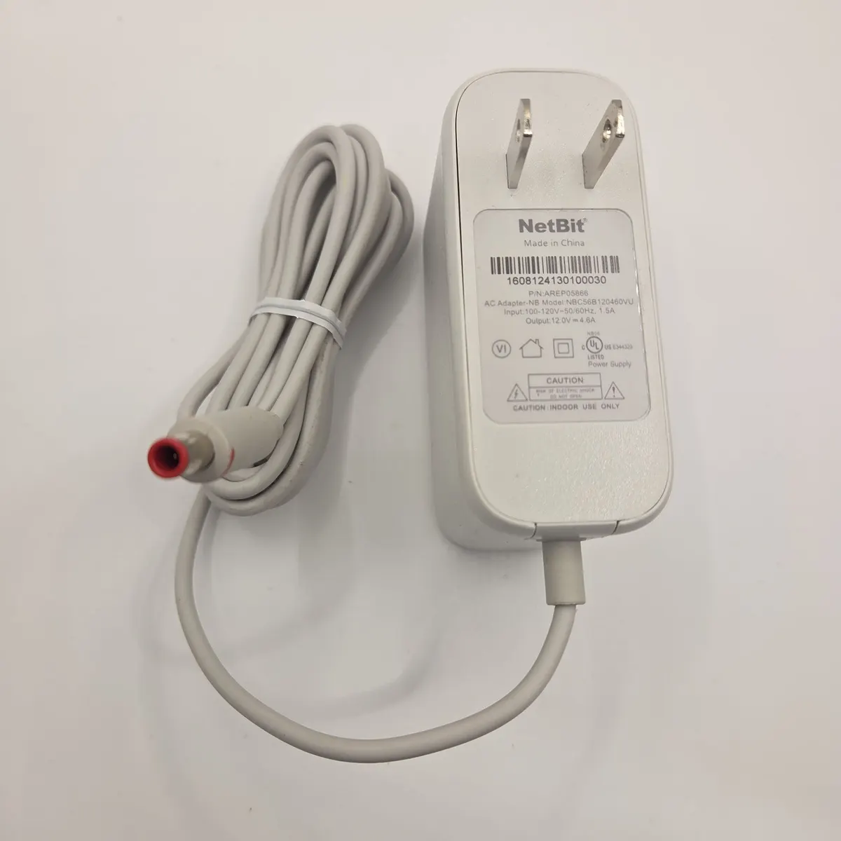 NetBit 12V 4.6A Power Supply NBC56B120460VU, Red Tip (Xfinity, AT&T)