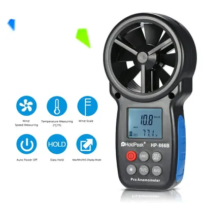 HP-866B Mini LCD Digital Anemometer, Wind Speed and Temperature photo 5