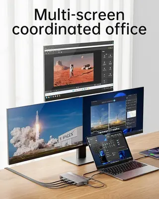 11-in-1 USB-C Docking Station for 3 Monitors, Dual HDMI and DP 4K 60Hz photo 4