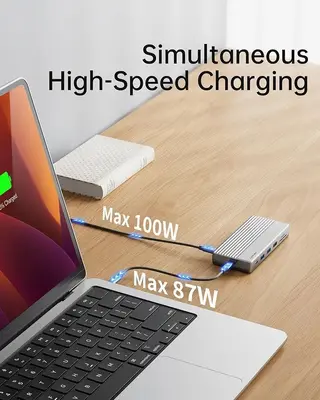 11-in-1 USB-C Docking Station for 3 Monitors, Dual HDMI and DP 4K 60Hz photo 7