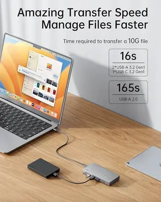 11-in-1 USB-C Docking Station for 3 Monitors, Dual HDMI and DP 4K 60Hz photo 5