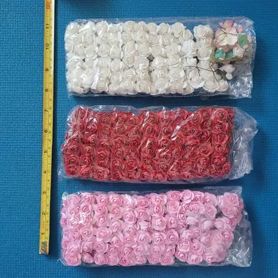 Paper Flowers in Pink, Red and White