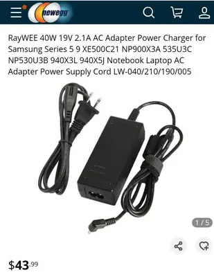 40W 19V 2.1A AC Adapter for Samsung Series 5 and 9 photo 4