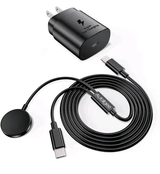 30W 2-in-1 USB-C Fast Charger for Samsung Phones and Galaxy Watch