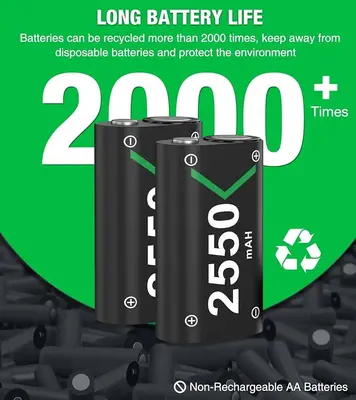 Rechargeable Battery Pack 2x5520mWh with Charger for Xbox One / Series X|S photo 3