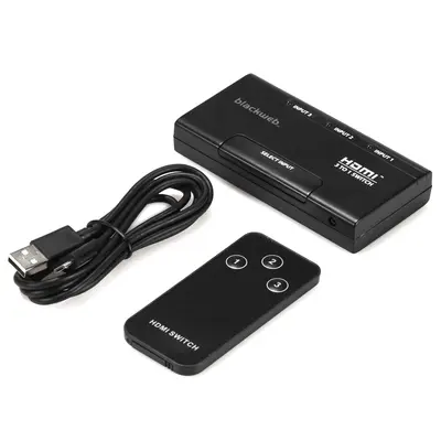 Blackweb 3-Port HDMI Switch with Remote, up to 4K photo 3