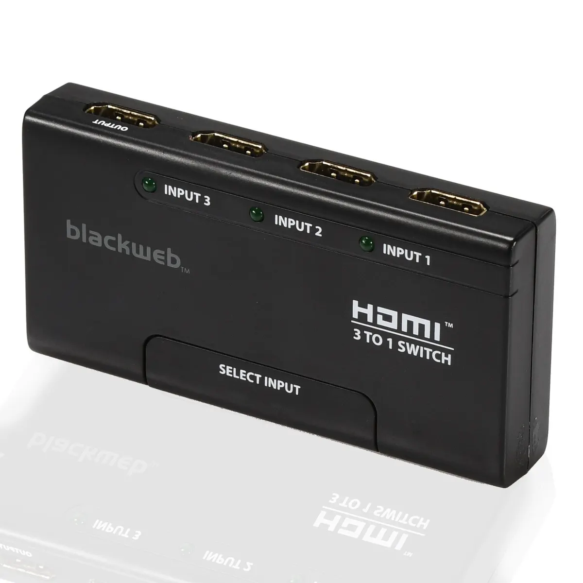 Blackweb 3-Port HDMI Switch with Remote, up to 4K