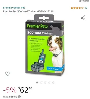 Premier Pet 300-Yard Remote Dog Trainer with Tone, Vibration photo 3