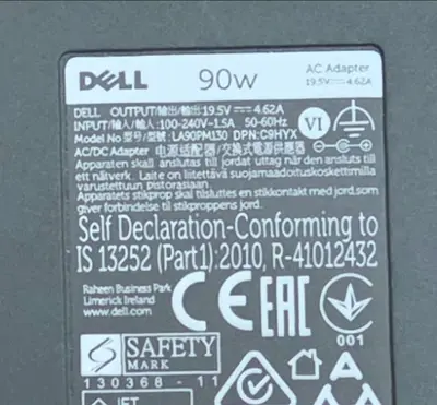 Genuine Dell 90W Slim AC Adapter LA90PM130, 19.5V, 7.4 mm photo 3