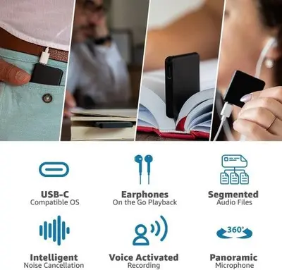 64GB Voice-Activated Recorder with Playback, 1100 Hours photo 6