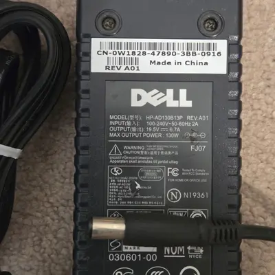 Genuine Dell 130W AC Adapter HP-AD130B13P, 19.5V 6.7A, 7.4 mm photo 2
