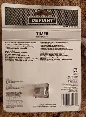 Defiant 15A 125V Easy Set Indoor Plug-In Digital Timer photo 2