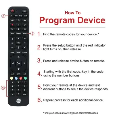 GE 4-Device Universal TV Remote, LG Direct Replacement photo 2