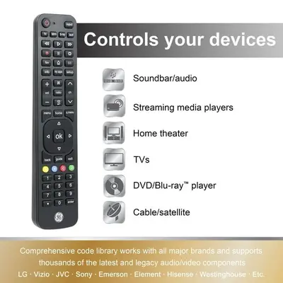 GE 4-Device Universal TV Remote, LG Direct Replacement photo 4