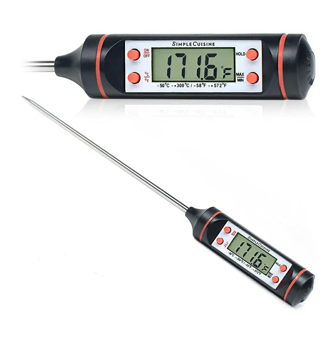 Digital Meat Thermometer with Long Stainless Probe and LCD
