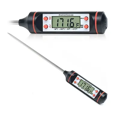 Digital Meat Thermometer with Long Stainless Probe and LCD