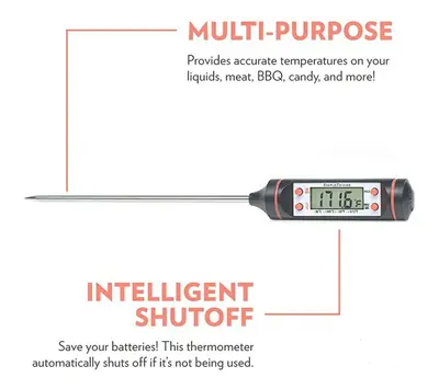 Digital Meat Thermometer with Long Stainless Probe and LCD photo 2
