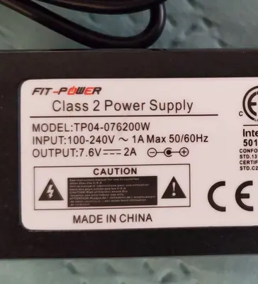 7.6V 2A AC/DC Power Supply Adapter photo 2