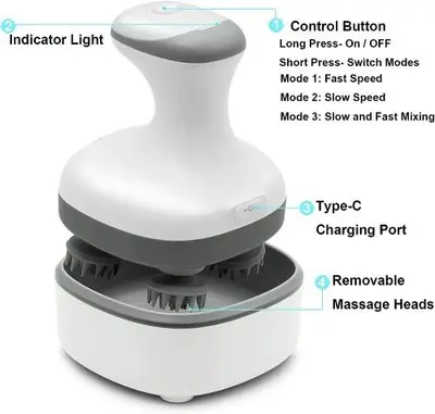 Rechargeable Waterproof Electric Head Scalp Massager photo 7