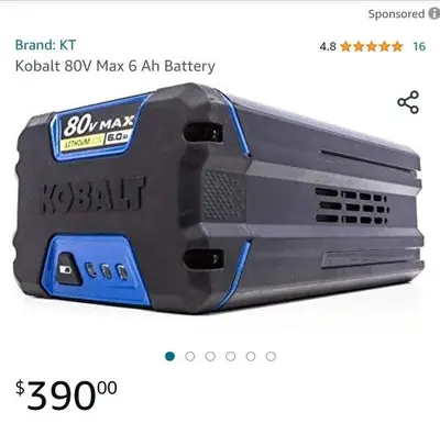 Kobalt 80V Max 6Ah Lithium-Ion Battery photo 5