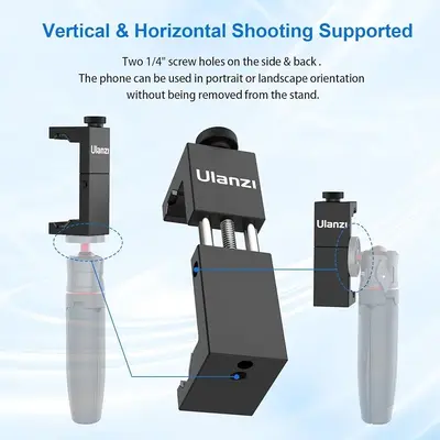ULANZI ST-02S Aluminum Tripod Mount with Cold Shoe, Universal Clamp photo 2