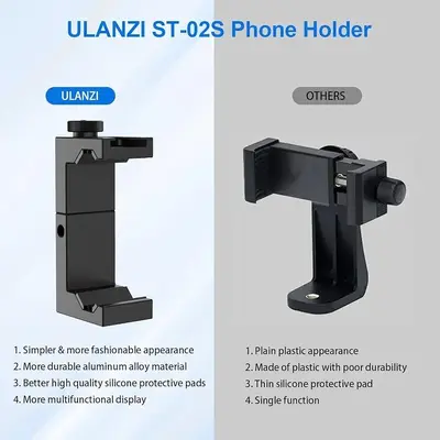 ULANZI ST-02S Aluminum Tripod Mount with Cold Shoe, Universal Clamp photo 5