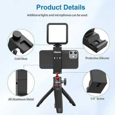 ULANZI ST-02S Aluminum Tripod Mount with Cold Shoe, Universal Clamp photo 4
