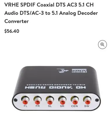 VRHE SPDIF Coaxial DTS/AC3 to 5.1 Analog Audio Decoder photo 2