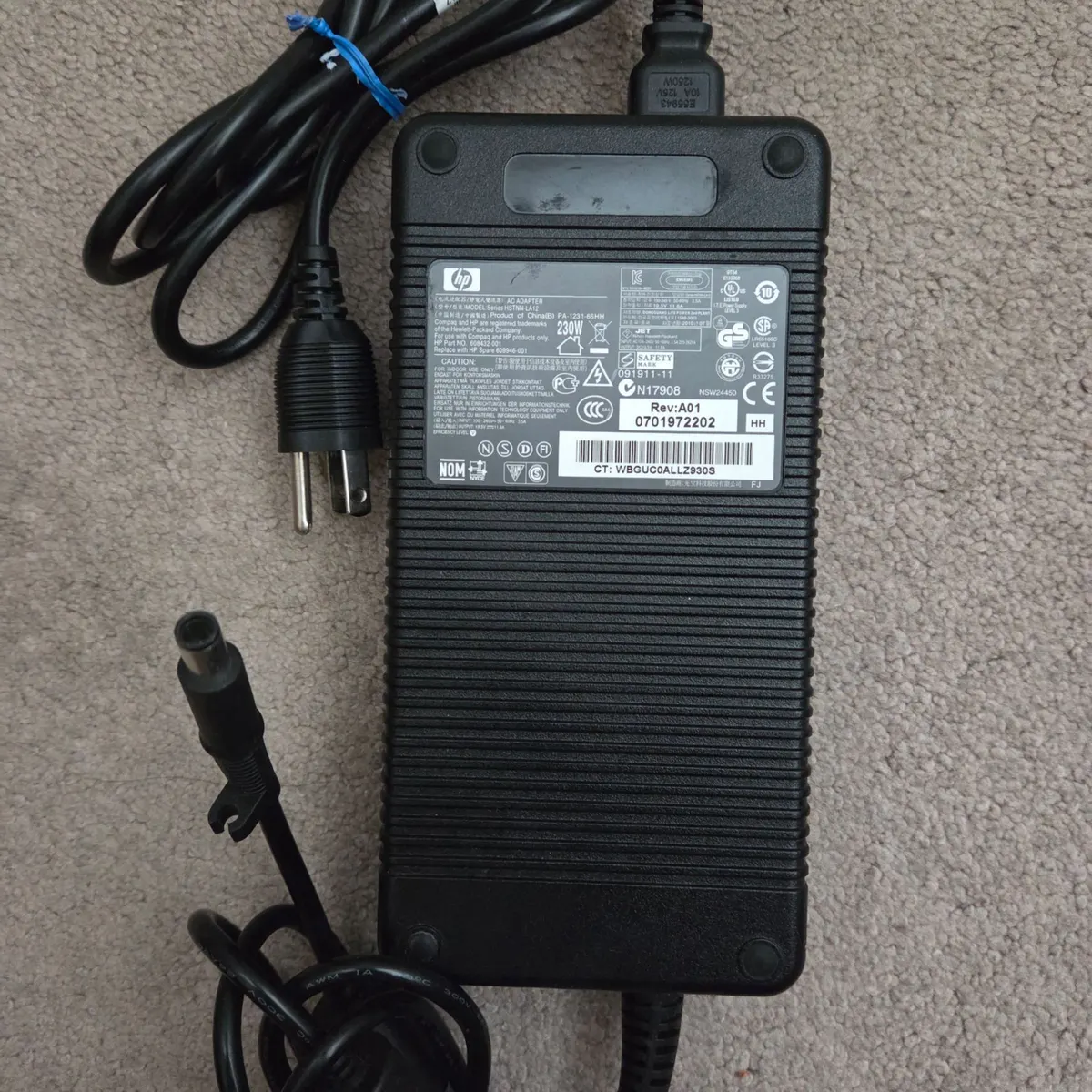 HP 230W AC Adapter HSTNN-LA12, 19.5V 11.8A
