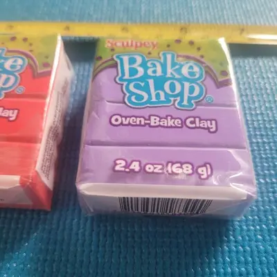 Sculpey Bake Shop Oven-Bake Polymer Clay, 3 x 2.4 oz, White, Purple, Red photo 2