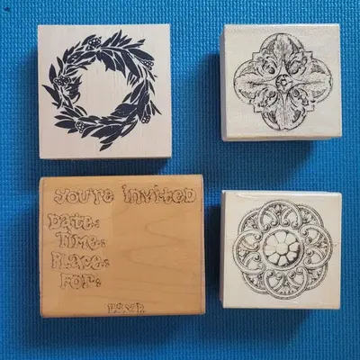 Floral Decorative Stamp Set, 6 Pieces