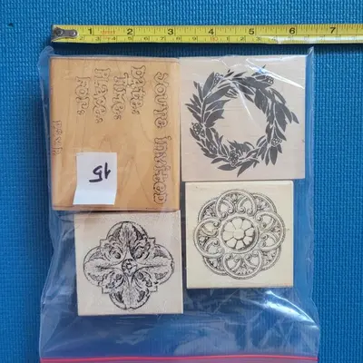 Floral Decorative Stamp Set, 6 Pieces photo 3