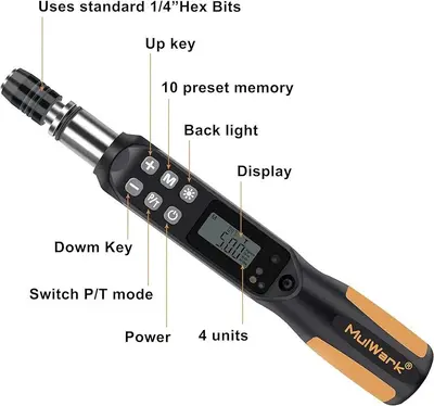 MULWARK 1/4" Mini Cordless Adjustable Torque Screwdriver, 3.3-66 in-lb photo 5