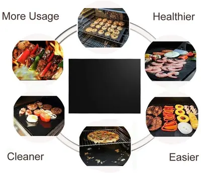 RENOOK Non-Stick BBQ Grill Mats, Set of 6, Heavy Duty photo 7