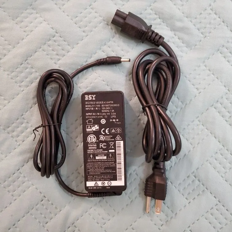BSY 20V 3A 60W AC/DC Power Adapter, 3.5mm Connector