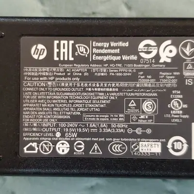 Original HP 65W 19.5V 3.33A Laptop Charger 854055-002 photo 2