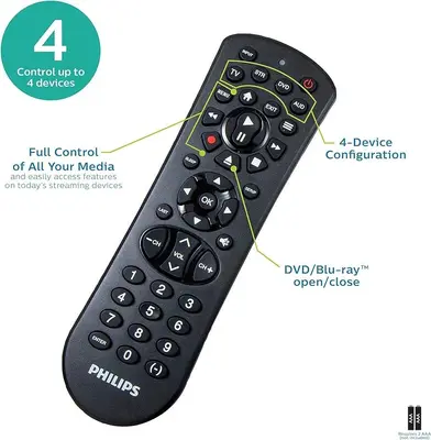 Philips Universal Remote for Samsung, Vizio, LG, Sony, Roku and Apple TV photo 3