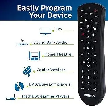 Philips Universal Remote for Samsung, Vizio, LG, Sony, Roku and Apple TV photo 2