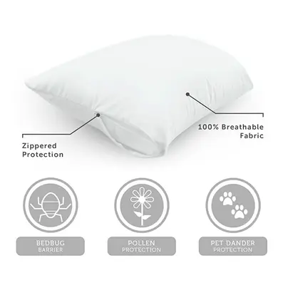 Aller-Ease Waterproof Allergy Protection Zippered Pillow Protector, King photo 4