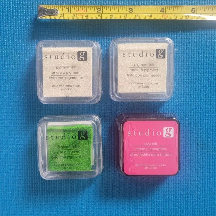 Hampton Art Studio G Pigment Ink Pads, Assorted Colors, 4 Pieces