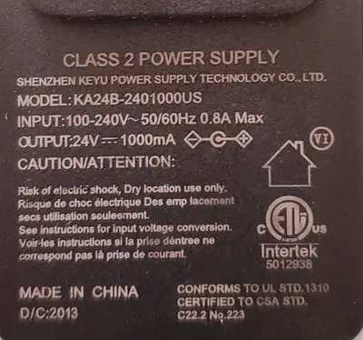 KA24B-US 24V 1000mA Power Adapter for Massage Guns photo 2
