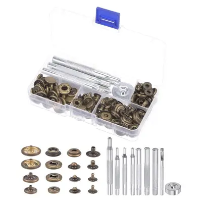 Snap Fastener Kit, 4 Types, 40 Sets with 9 Setter Tools and Case photo 2