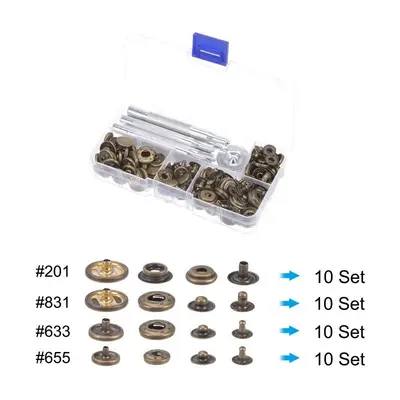 Snap Fastener Kit, 4 Types, 40 Sets with 9 Setter Tools and Case photo 4