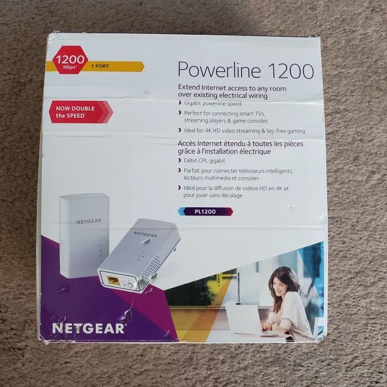 NETGEAR Powerline Adapter Kit, 1200 Mbps, Gigabit Port